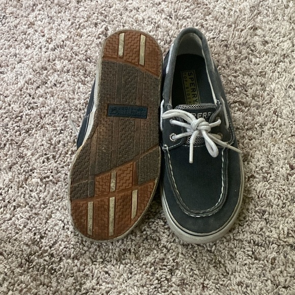 Kids Sperry Top Sider Boat shoes size 13 navy blue and white - Picture 3 of 5